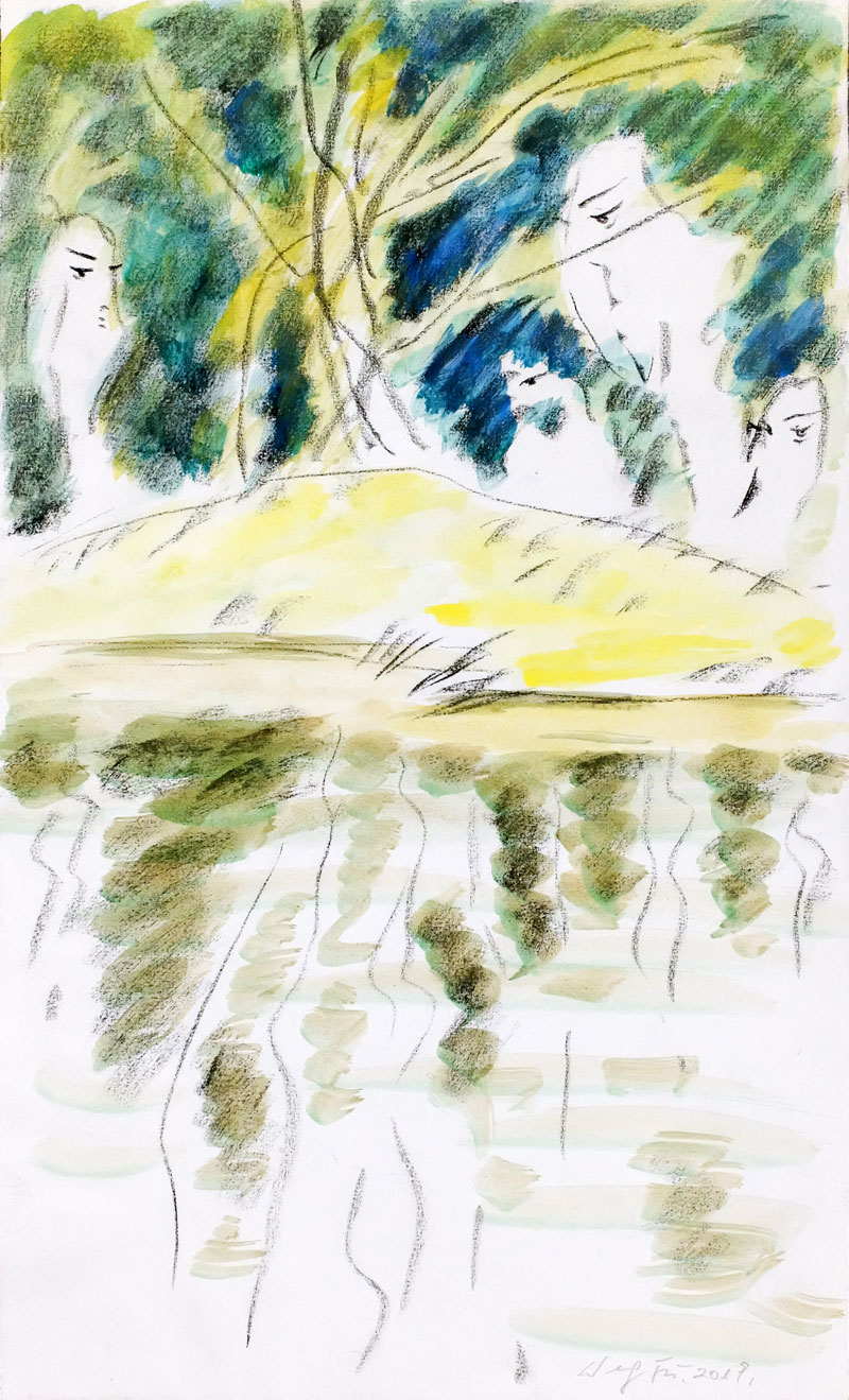 weiteres Bild: o.T., (Landschaft/Wasserstudie)